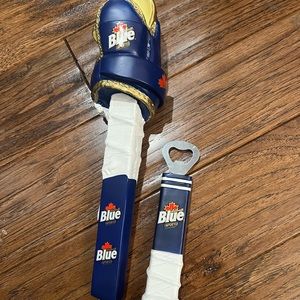 Labatt Blue beer hockey glove tap handle & bottle opener - brand new!